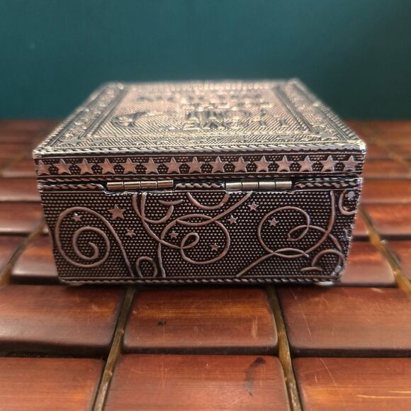 I Love You To The Moon and Back Silver Tone Jewelry / Trinket Box 4"x4"x2" - Picture 4 of 7